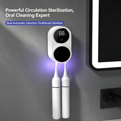 Mini Portable Rechargeable Travel Toothbrush Sterilizer Induction Switch with Charge Display UV Toothbrush Sterilizer Case
